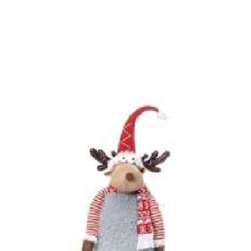 69566 Fermaporta Natale Renna Rossa 46x38cm <br/> Accessori Arredo Casa Natale
