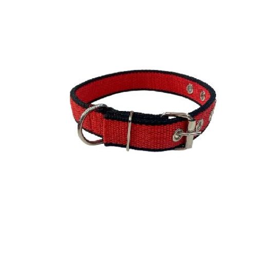 COLLARE NYLON TAGLIA S COLLO CM. 30-38 NERO E ROSSO <br/> Guinzagli, Collari e Pettorine