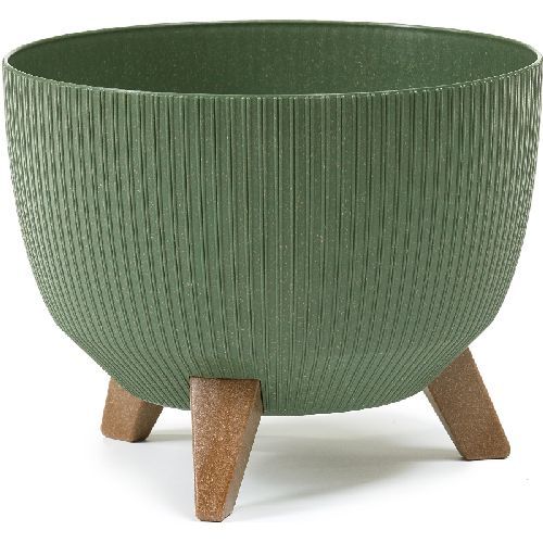 Ciotola Roma c/piedini Jumper Wood cm 40 H 20,5 verdone <br/> Vasi e Accessori in Plastica