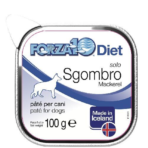 FORZA10 PATE CANE SOLO DIET SGOMBRO 100 GR VASCHETTA <br/> Cibo Umido per Cani
