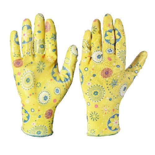 Guanti da giardino in poliestere fantasia taglia M <br/> Abbigliamento Giardino e Orto