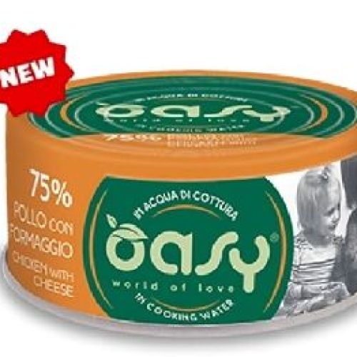 OASY WET CAT MORE LOVE LATTINA-POLLO CON FORMAGGIO 70 gr <br/> Cibo Umido per Gatti