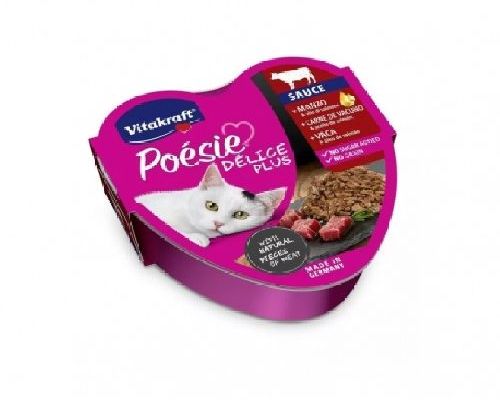 Vitakraft Poesie Plus Manzo e Olio di Salmone 85 gr <br/> Cibo Umido per Gatti