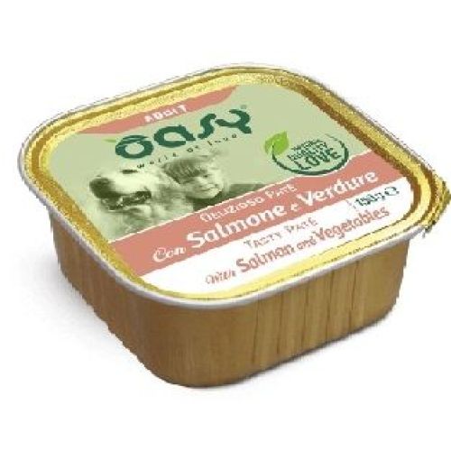 OASY WET DOG DELIZIOSO PATE ADULT SALMONE VERDURE VASCHETTA 150 <br/> Cibo Umido per Cani