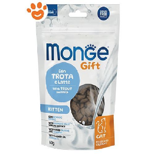Monge Gift Filled and Crunchy Kitten Trota e Latte <br/> Snack e Premi per Gatti