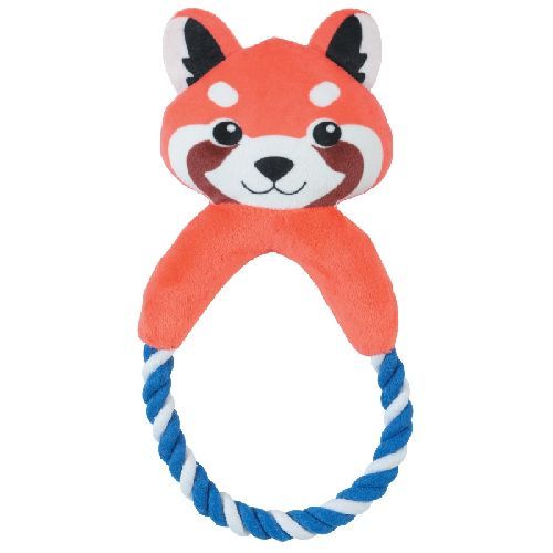 GIOCO PELUCHE CALINOU PANDA ROSSO CORDA <br/> Giochi per Cani
