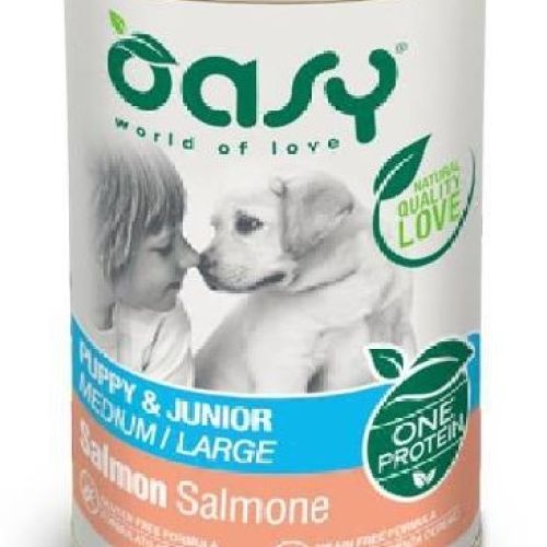 OASY WET DOG ONE PUPPY MEDIUM/LARGE SALMONE 400 <br/> Cibo Secco per Cani