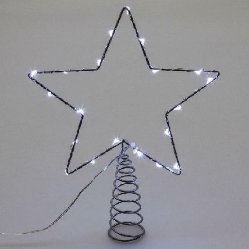 Puntale stella 20led classic argento bianco <br/> Luci di Natale
