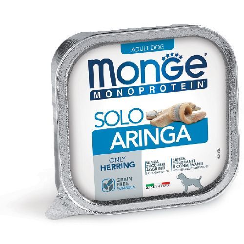MONGE DOG SOLO ARINGA MONOPROTEICO 150 GR <br/> Cibo Umido per Cani