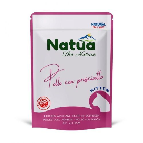 NATUA CAT BUSTE KITTEN POLLO CON PROSCIUTTO 70 GR <br/> Cibo Umido per Gatti