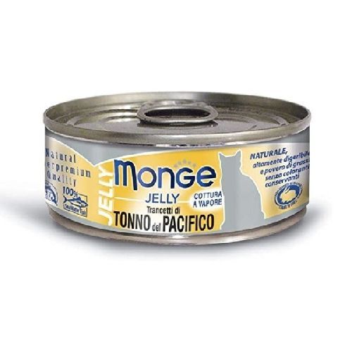MONGE JELLY GATTO 80 GR TONNO PINNE GIALLE <br/> Cibo Umido per Gatti