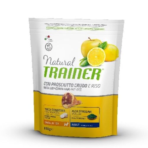 Natural Trainer Small&Toy Prosciutto crudo e riso 800 gr <br/> Cibo Secco per Cani