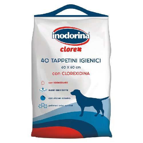 INODORINA TAPPETINI CLOREX 40PZ 60X60CM <br/> Traversine e Salviette Cane