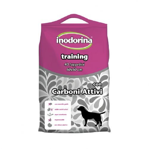 INODORINA TRAINING CARBON 40PZ 60X60CM <br/> Traversine e Salviette Cane