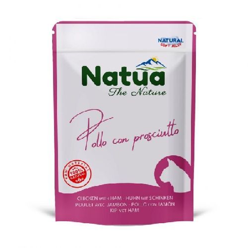 Natua Cat Busta Pollo e Prosciutto 70 gr <br/> Cibo Umido per Gatti