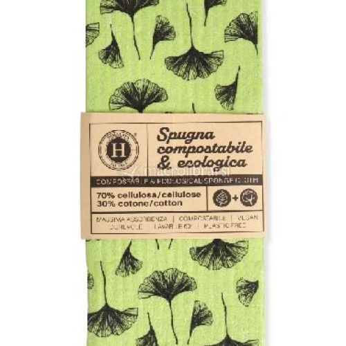 Mood Spugna compostabile Ginkgo design verde <br/> Detergenti e Igienizzanti