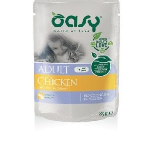 OASY WET CAT BOCCONCINI- ADULT CHICKEN 85gr <br/> Cibo Umido per Gatti