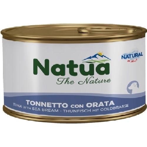 NATUA JELLY DOG TONNETTO CON ORATA 150 GR <br/> Cibo Umido per Cani