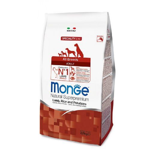 MONGE ALL BREEDS ADULT AGNELLO 2,5 KG <br/> Cibo Secco per Cani