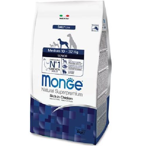 Monge Medium Senior 3 Kg <br/> Cibo Secco per Cani