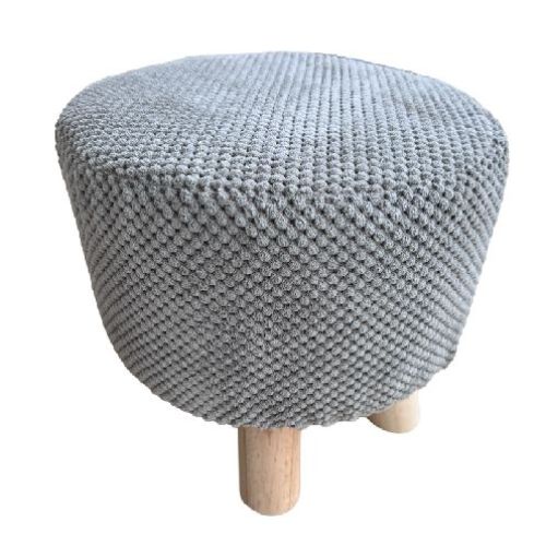 SGABELLINO VELLUTO GRIGIO 28,5 X 27,5 CM <br/> Mobili e Complementi d'arredo