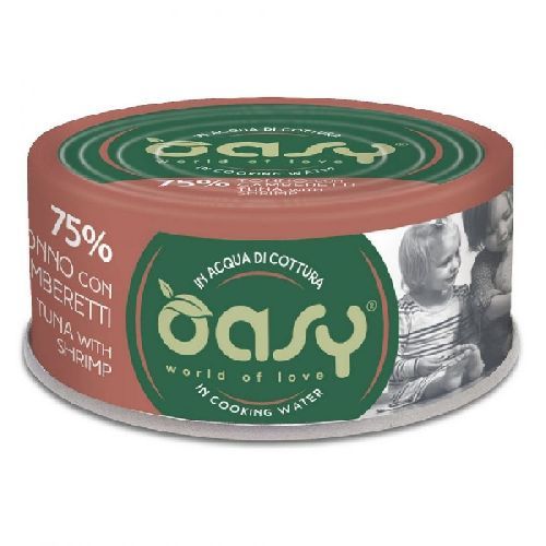 OASY WET CAT MORE LOVE LATTINA-TONNO CON GAMBERETTI 70 gr <br/> Cibo Umido per Gatti