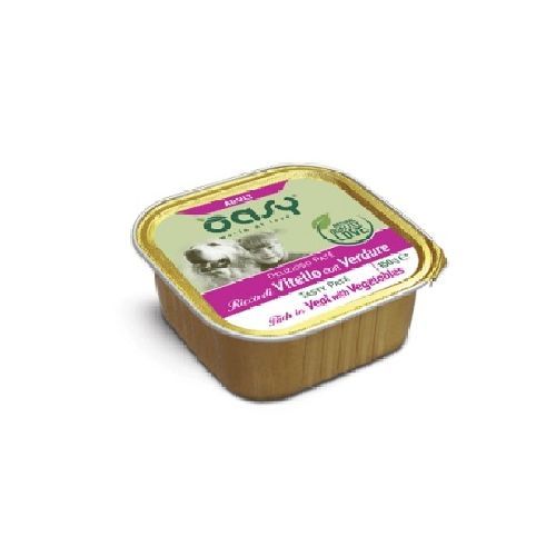 OASY WET DOG DELIZIOSO PATE ADULT VITELLO VERDUR VASCHETTA 150gr <br/> Cibo Umido per Cani