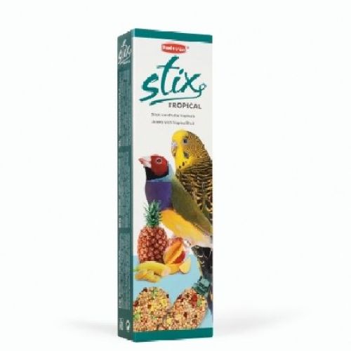 PADOVAN STIX TROPICAL 80 GR ESOTICI/COCORITE/DIAMANTINI <br/> Snack  Integratori Uccelli