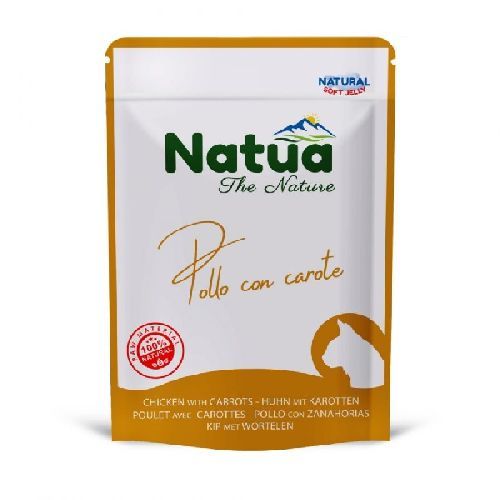 NATUA CAT BUSTA POLLO E CAROTE 70 GR <br/> Cibo Umido per Gatti