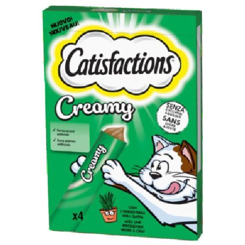 CATISFACTION CREAMY ERBA GATTA 40 GR <br/> Snack e Premi per Gatti
