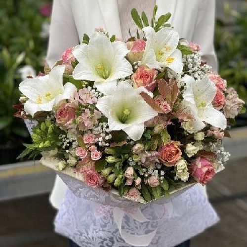 BOUQUET COMUNIONE ROSA <br/> Bouquet e Fiori Matrimonio