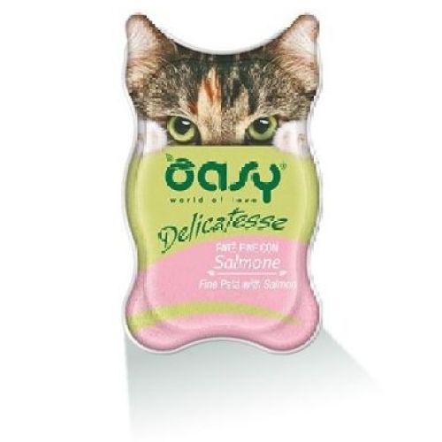 OASY WET CAT DELICATESSE PATE CON SALMONE VASCHETTA 85 GR <br/> Cibo Umido per Gatti