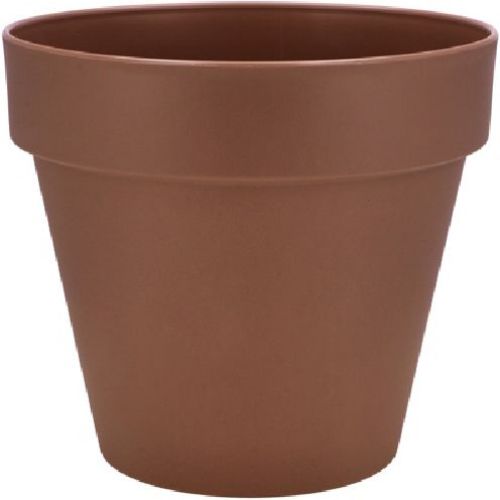 109914 VASO+SOTTOVASO PLASTICA MARRONE D21XH19 CM <br/> Vaso per Interni e decorazioni