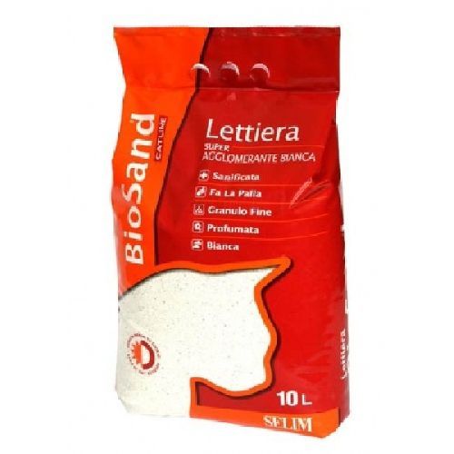LETTIERA BIOSAND ROSSA SUPER AGGLOMERANTE BIANCA 10 LITRI <br/> Lettiera, Sabbia e Toilette Gatto