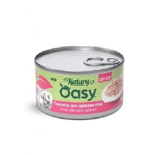OASY WET CAT NATURY SOFT JELLY TONNETTO E SALMONE ROSA 85 GR <br/> Cibo Umido per Gatti