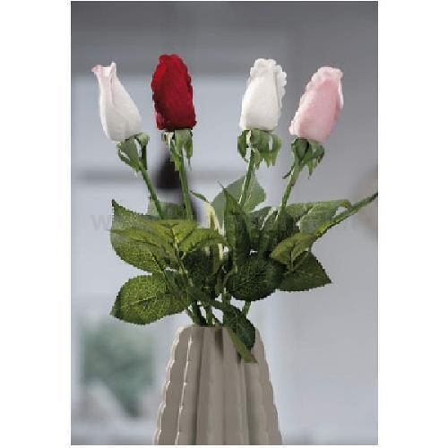 49695 BOCCIOLO ROSA 46 CM <br/> Fiori Finti e Piante Finte