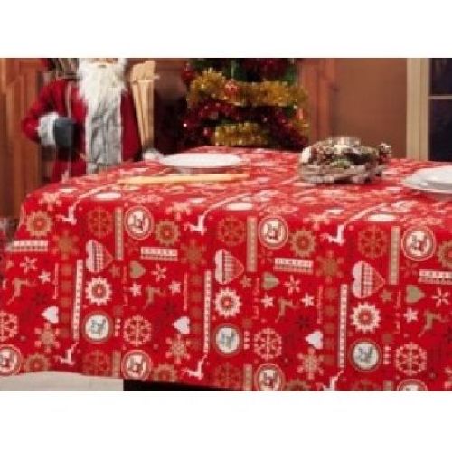 Tovaglia cotone Gaby Natale cm 140x140 <br/> Accessori Arredo Casa Natale