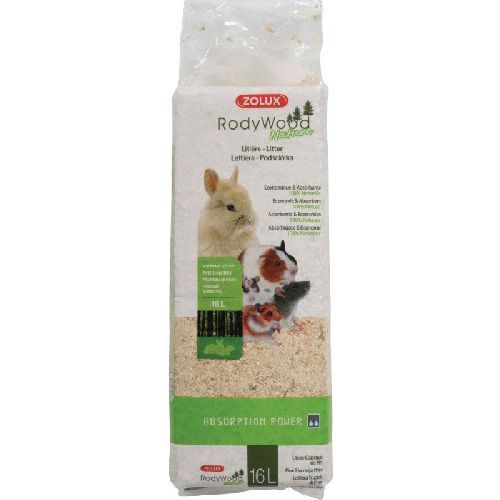 Lettiera Rodywood naturale 16 lt / 1 kg <br/> Cibo e Lettiere Roditori