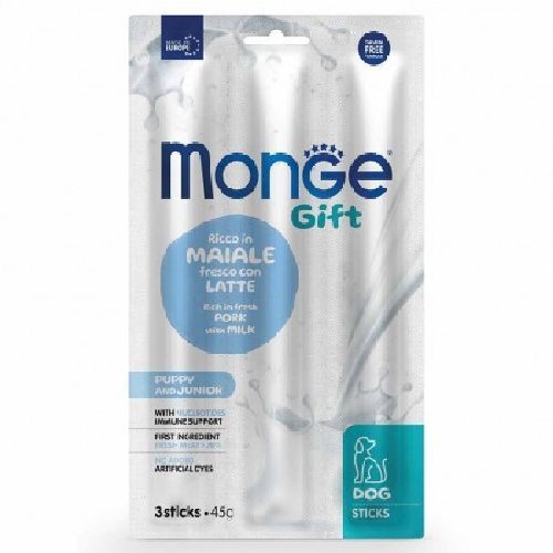 Monge Gift Sticks Cane Puppy Junior Maiale e Latte <br/> Snack e Premi per Cani