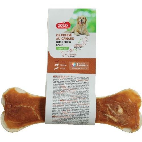 OSSO PRESSATO CON ANATRA 15 CM <br/> Snack e Premi per Cani