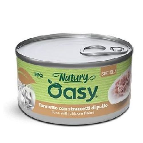 OASY WET CAT NATURY SOFT JELLY TONNETTO STRACCETTI POLLO 85 GR <br/> Cibo Umido per Gatti