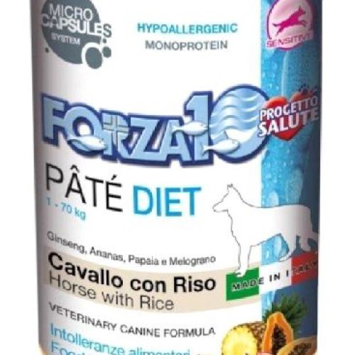FORZA10 HYPO PATE CANE DIET CAVALLO E RISO 400GR LATTINA <br/> Dieta Veterinaria per Cani