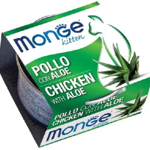 MONGE CAT FRUITS 80GR KITTEN POLLO E ALOE <br/> Cibo Umido per Gatti