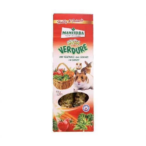 MANITOBA STICK VERDURE PICCOLI ANIMALI 2 PZ X 56 GR <br/> Cibo e Lettiere Roditori