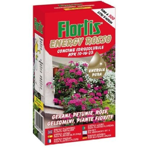 FLORTIS ENERGY ROSSO 1000 G IDROSOLUBILE PIANTE FIORITE <br/> Concime per Piante da Esterno