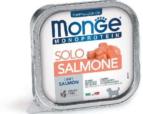 MONGE DOG PUPPY SOLO SALMONE MONOPROTEICO 150 GR <br/> Cibo Umido per Cani