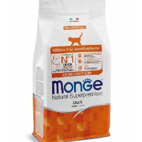 Monge kitten 1-12 mesi anatra 1,5kg <br/> Cibo Secco per Gatti