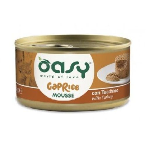 OASY WET CAT CAPRICE MOUSSE TACCHINO LATTINA 85 GR <br/> Cibo Umido per Gatti