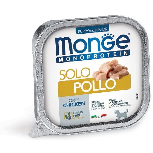 MONGE DOG PUPPY SOLO POLLO MONOPROTEICO 150 GR <br/> Cibo Umido per Cani