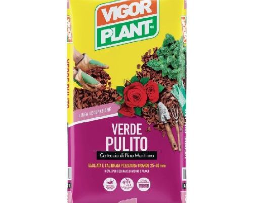 CORTECCIA VERDE PULITO 15-25MM 20 LT VIGORPLANT PINO MARITTIMO <br/> Terra e Torba